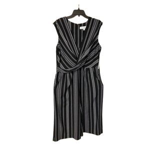 New Emma & Michele Jumpsuit, black with striped design, size 14